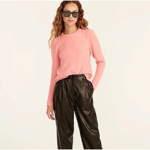 Pink Cable-Knit Crewneck Sweater - Women